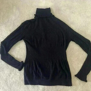 MODA -  black knit turtle neck